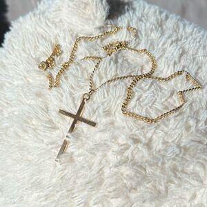 Gold Tone Cross Necklace